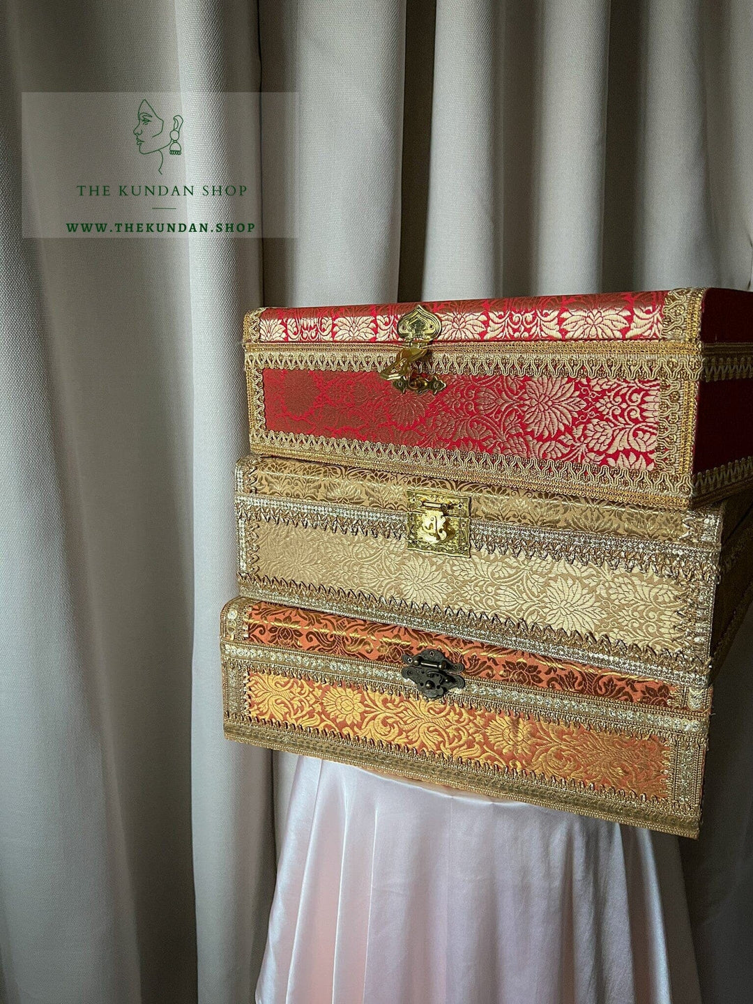 Banarsi Jewelry Chest - 2 sizes Storage THE KUNDAN SHOP 