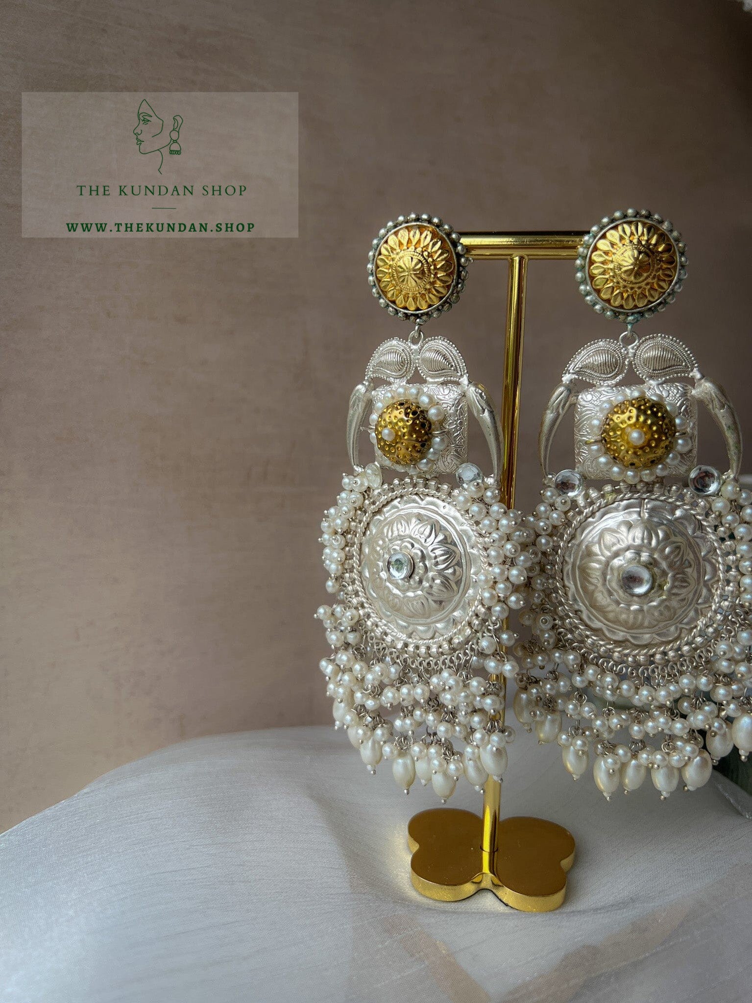 Silenced Oversized Earrings Earrings THE KUNDAN SHOP 
