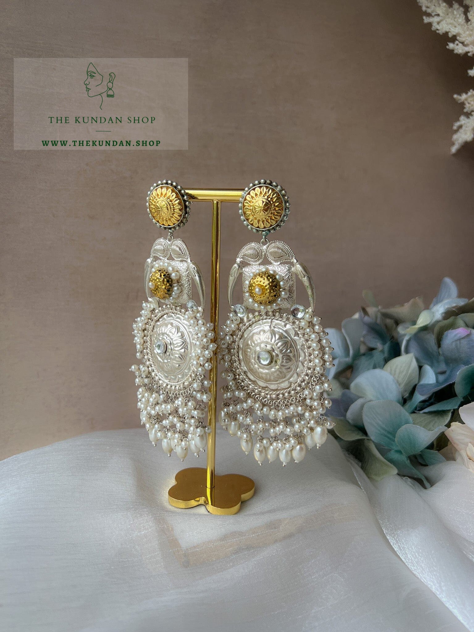 Silenced Oversized Earrings Earrings THE KUNDAN SHOP Gold 