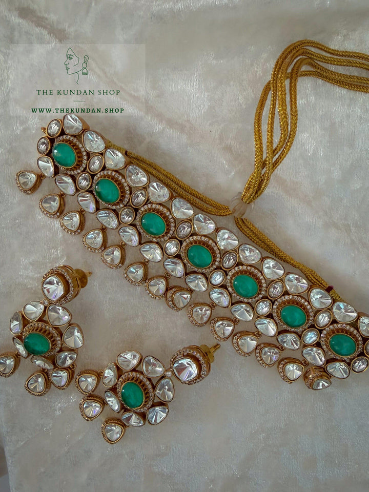 Courted in Stone // Light Green Necklace Sets THE KUNDAN SHOP 