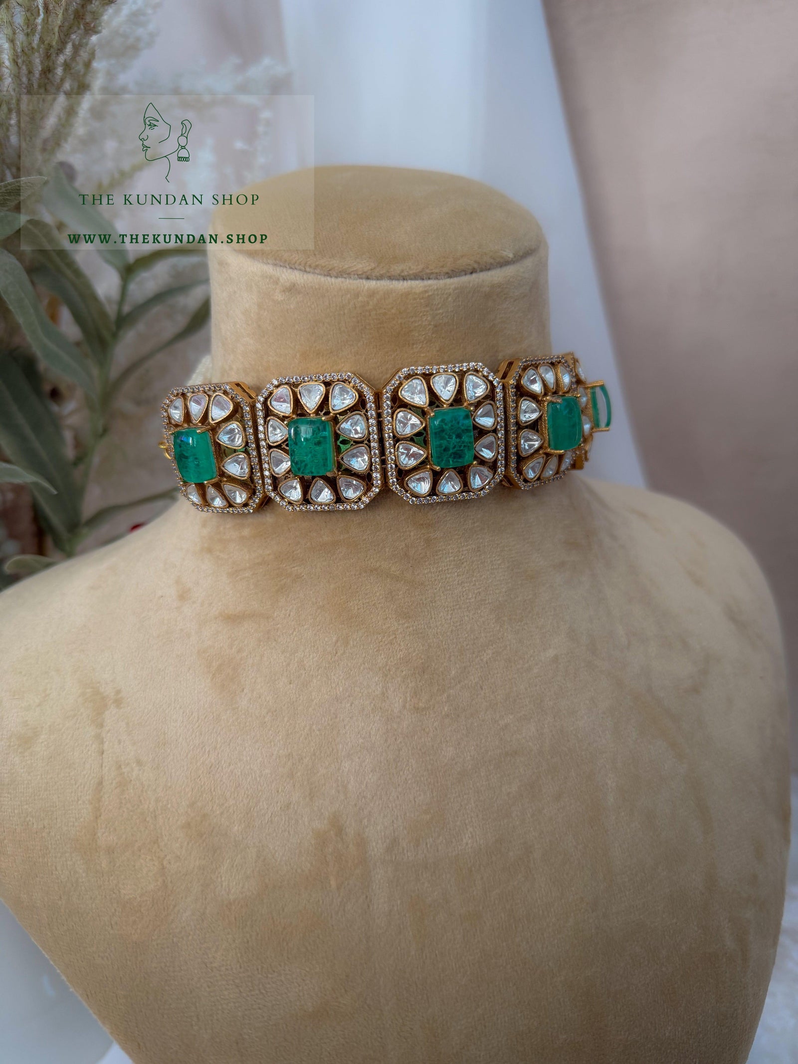 Prism in Stone // Light Green Necklace Sets THE KUNDAN SHOP 