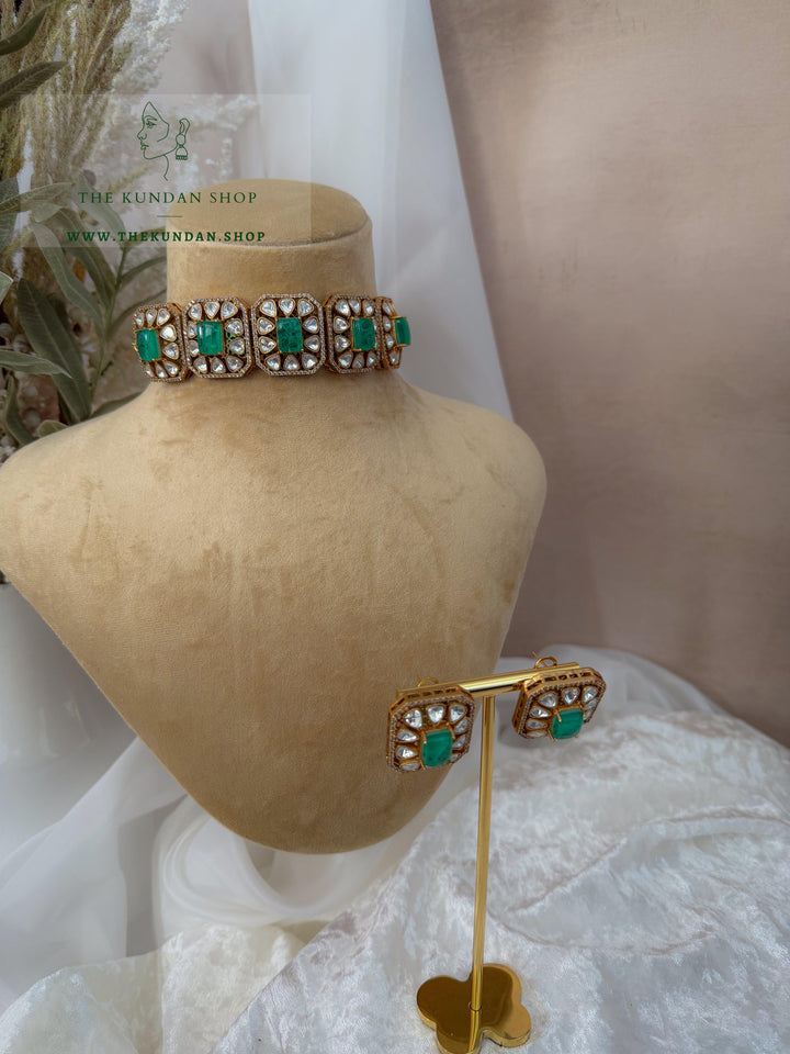 Prism in Stone // Light Green Necklace Sets THE KUNDAN SHOP 