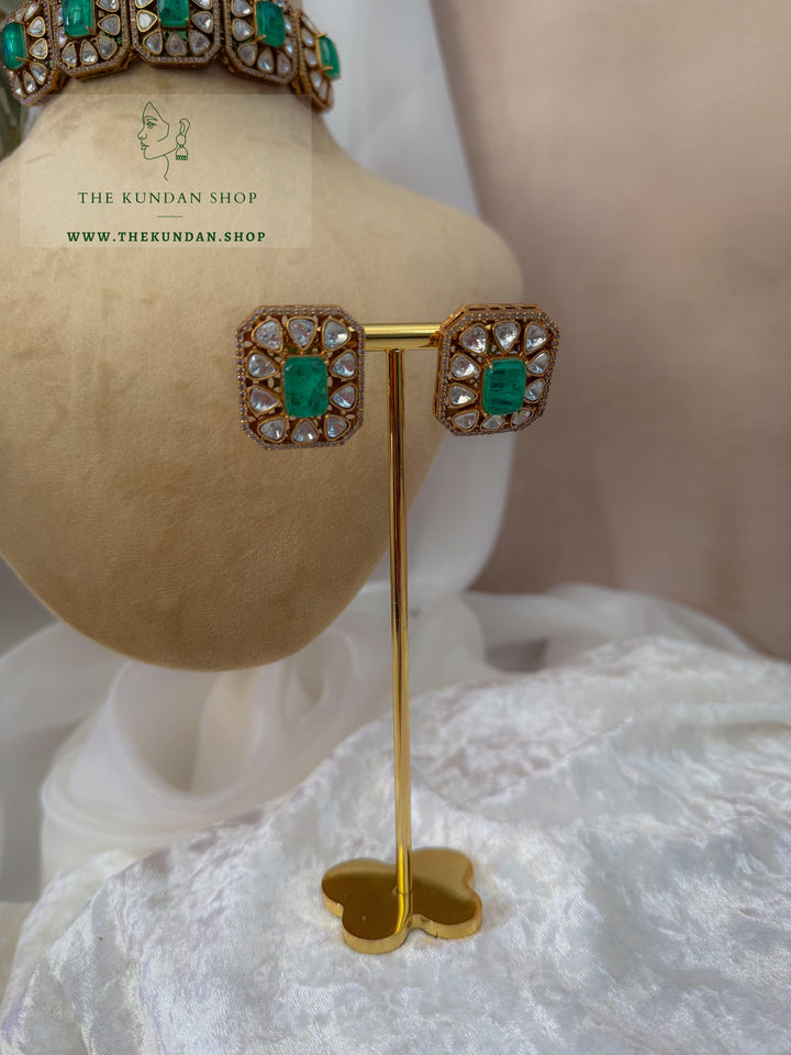 Prism in Stone // Light Green Necklace Sets THE KUNDAN SHOP 