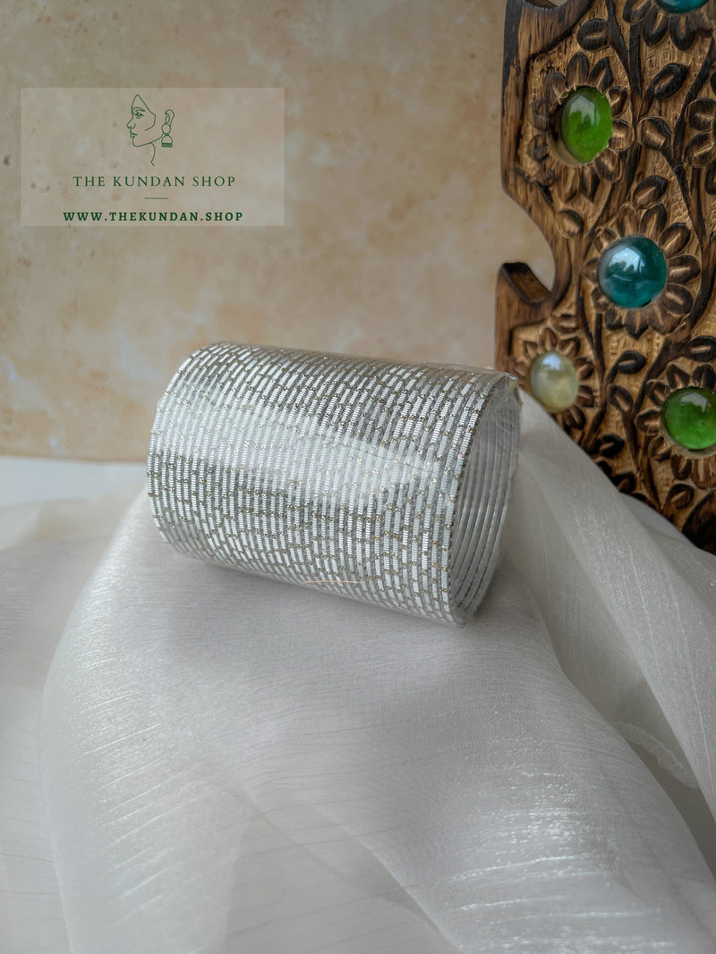 Sparkle & Sheen Bangles in Light Grey Bangles THE KUNDAN SHOP 