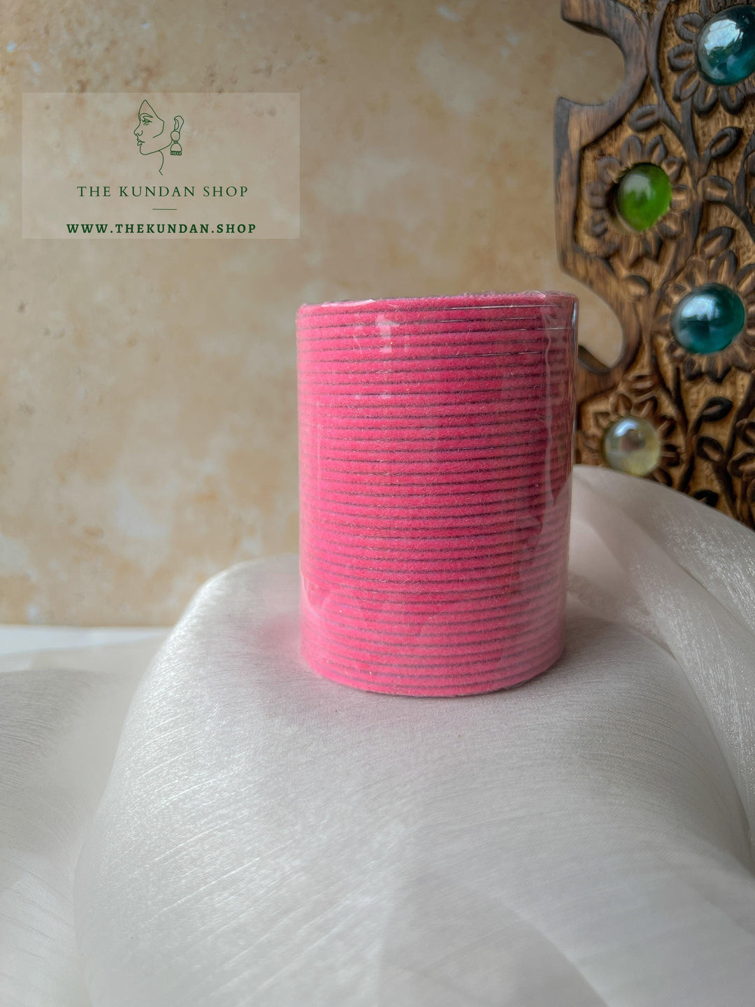 Velvet Bangles in Light PInk Bangles THE KUNDAN SHOP 
