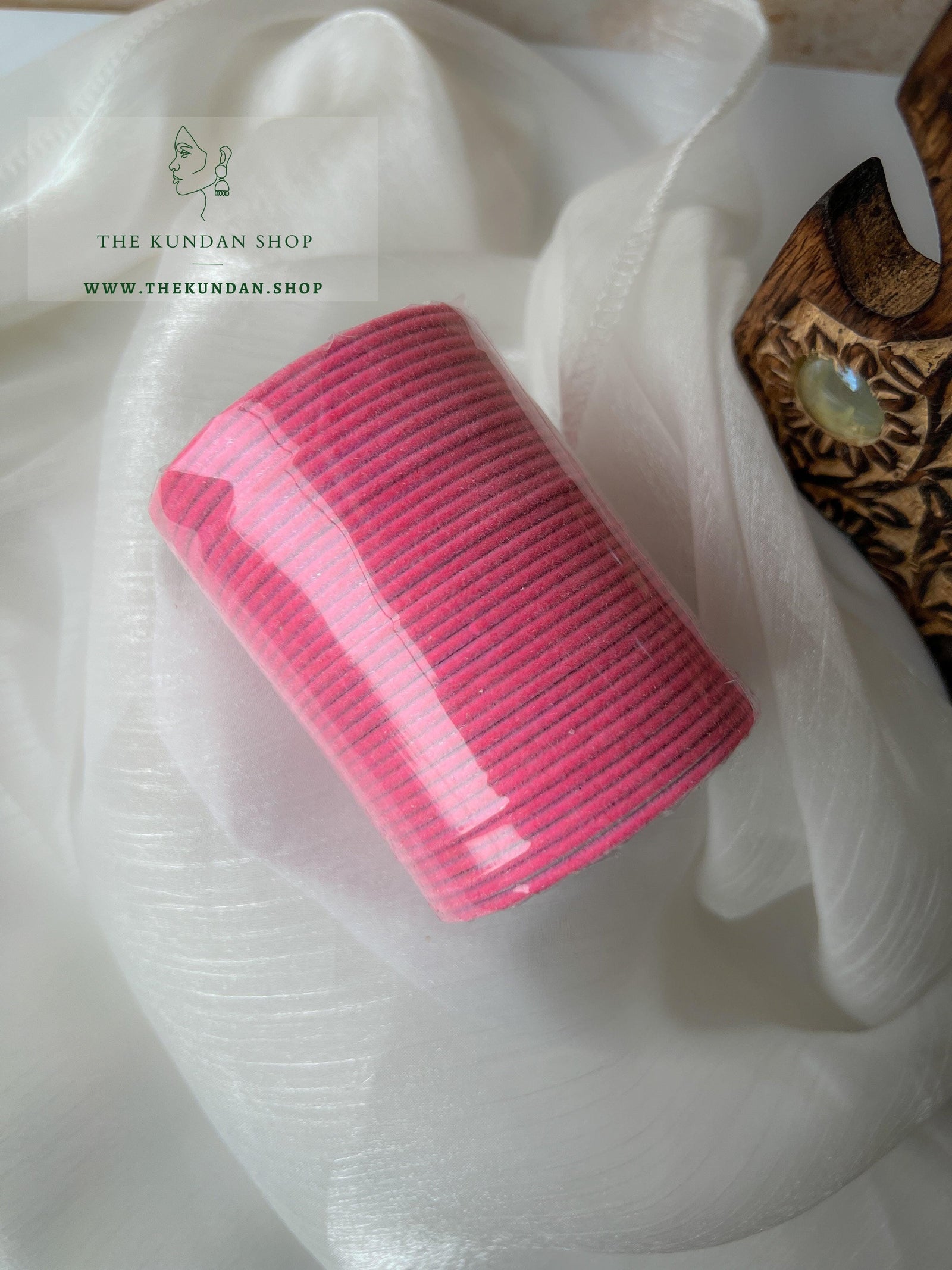 Velvet Bangles in Light PInk Bangles THE KUNDAN SHOP 