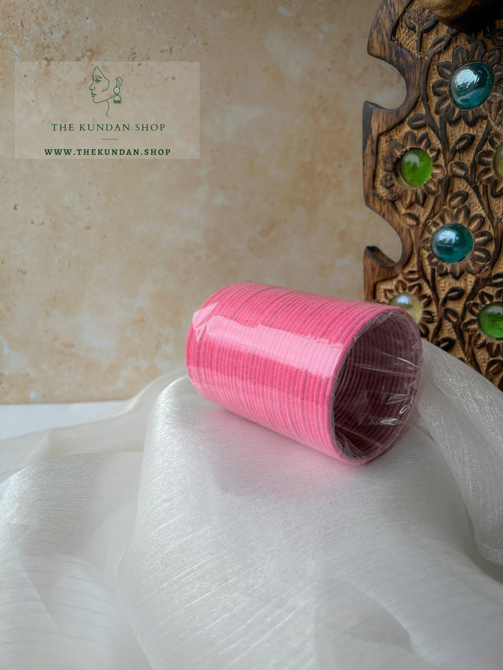 Velvet Bangles in Light PInk Bangles THE KUNDAN SHOP 