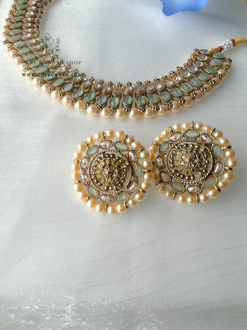 Flushed Polki in Pastel Necklace Sets THE KUNDAN SHOP 