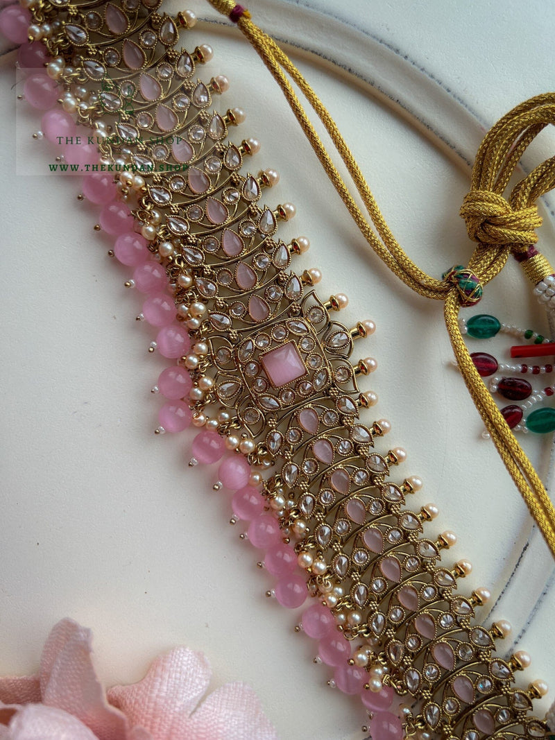 Vivid in Light Pink Necklace Sets THE KUNDAN SHOP 