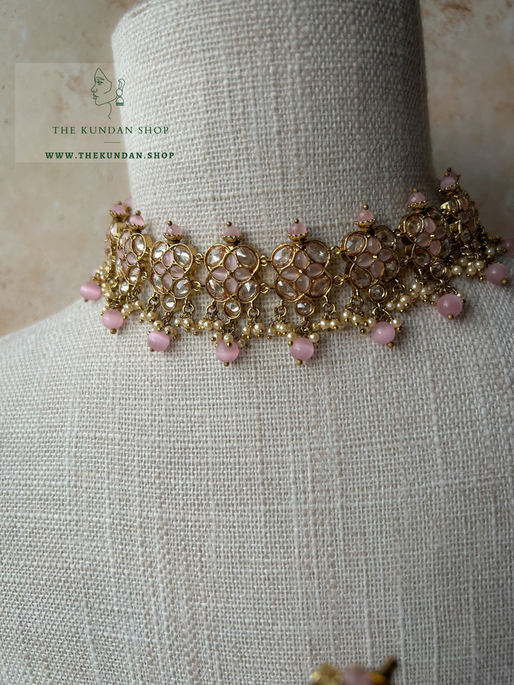 Rescued Floral in Light Pink Necklace Sets THE KUNDAN SHOP 
