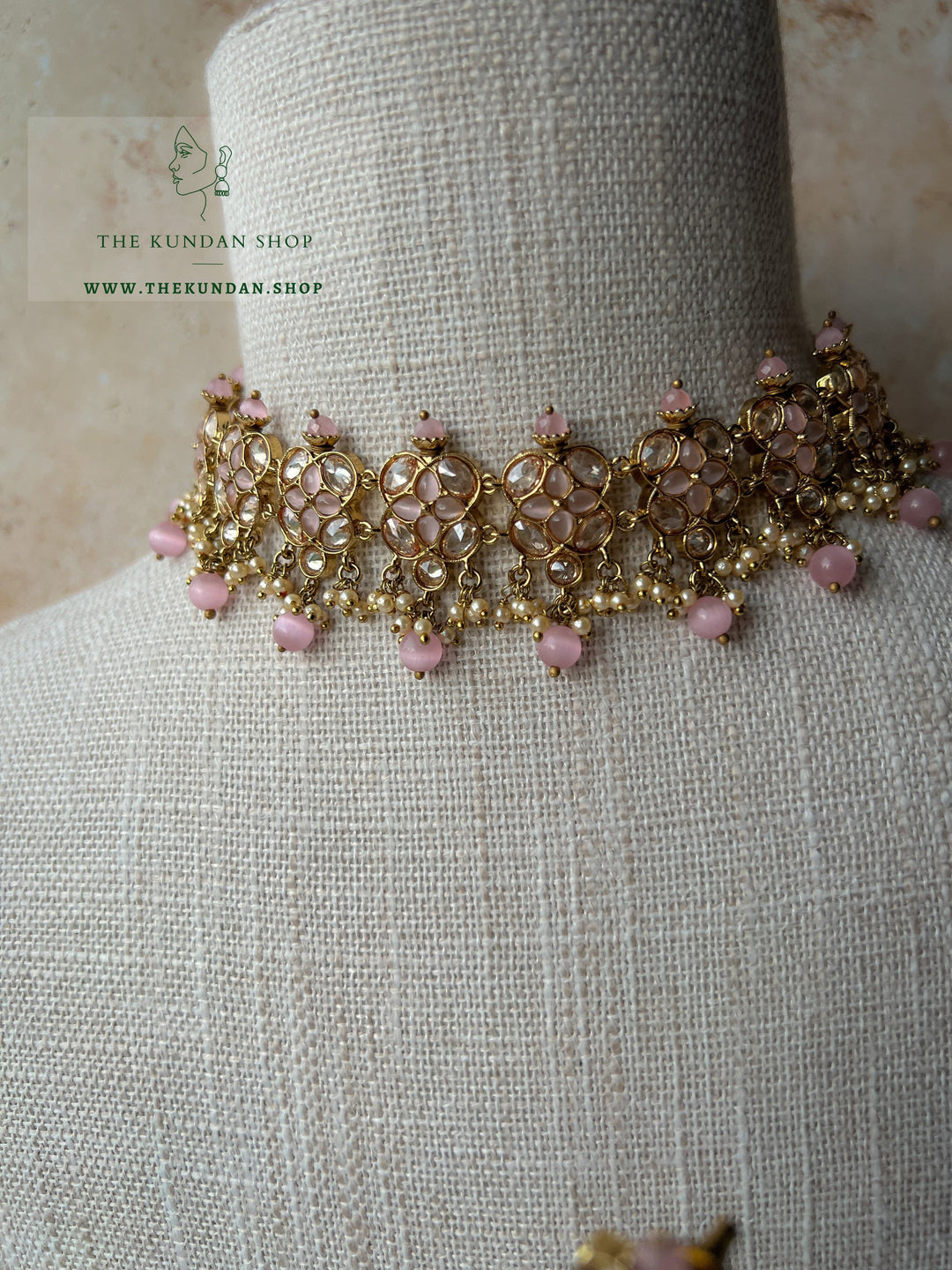 Rescued Floral in Light Pink Necklace Sets THE KUNDAN SHOP 