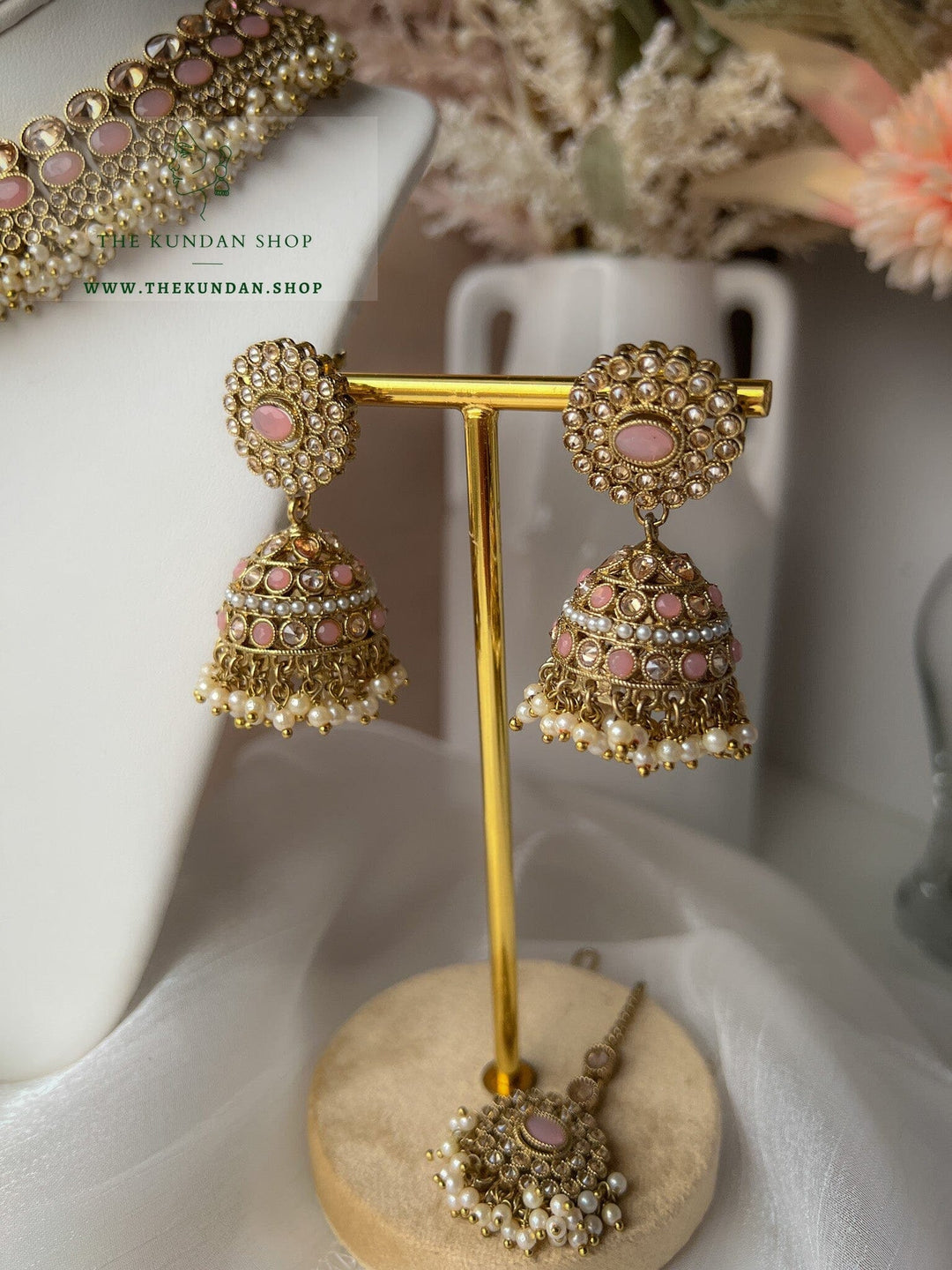 Caring Polki in Light Pink Necklace Sets THE KUNDAN SHOP 