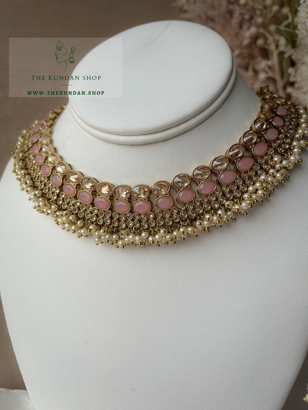 Caring Polki in Light Pink Necklace Sets THE KUNDAN SHOP 