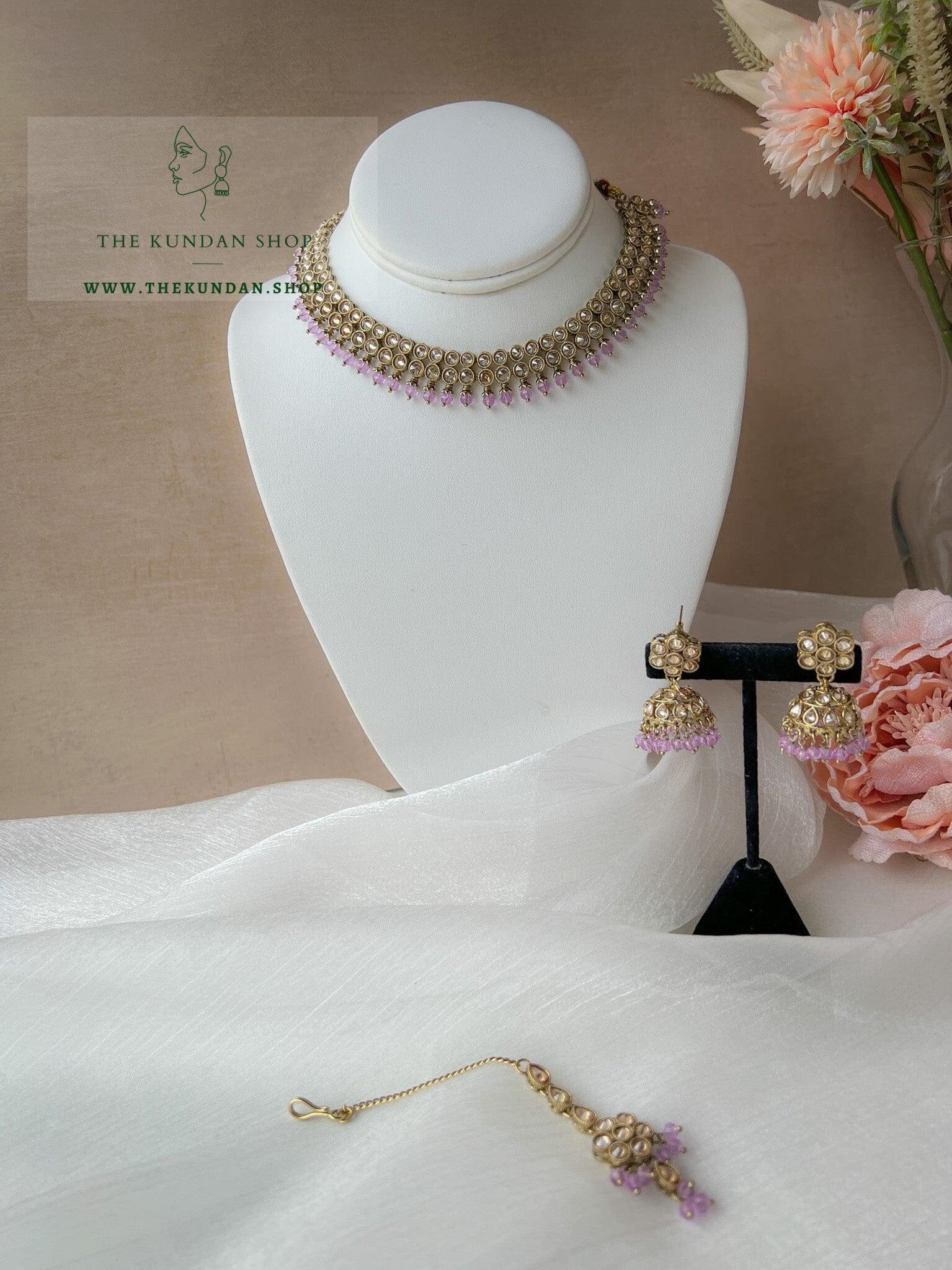 Impress Polki in Lilac Necklace Sets THE KUNDAN SHOP 