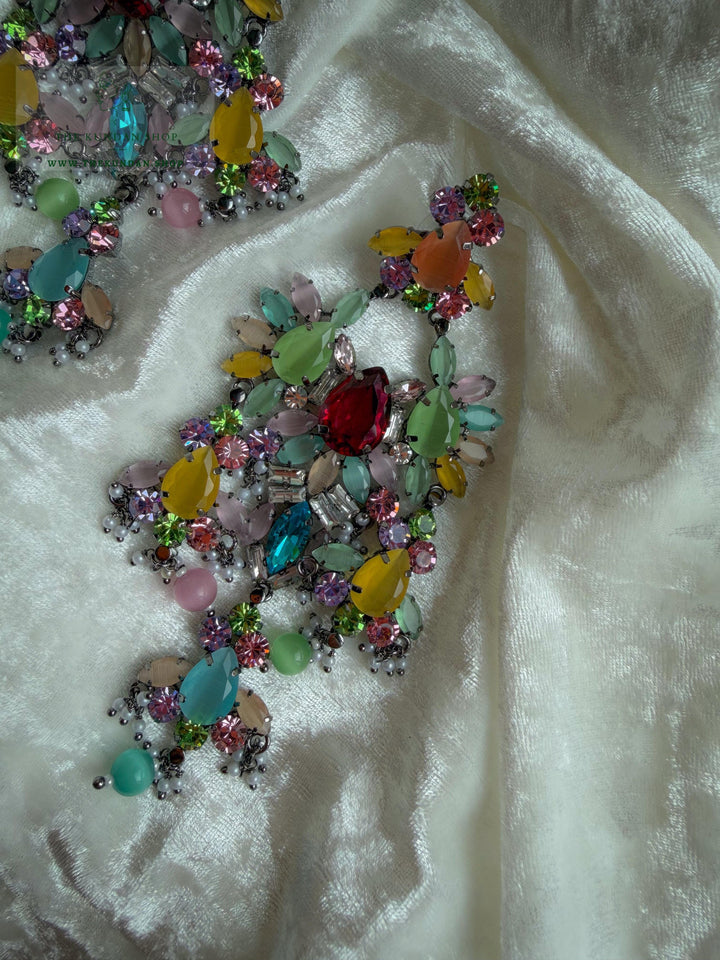 Crystal Veil Earrings THE KUNDAN SHOP Pastel 