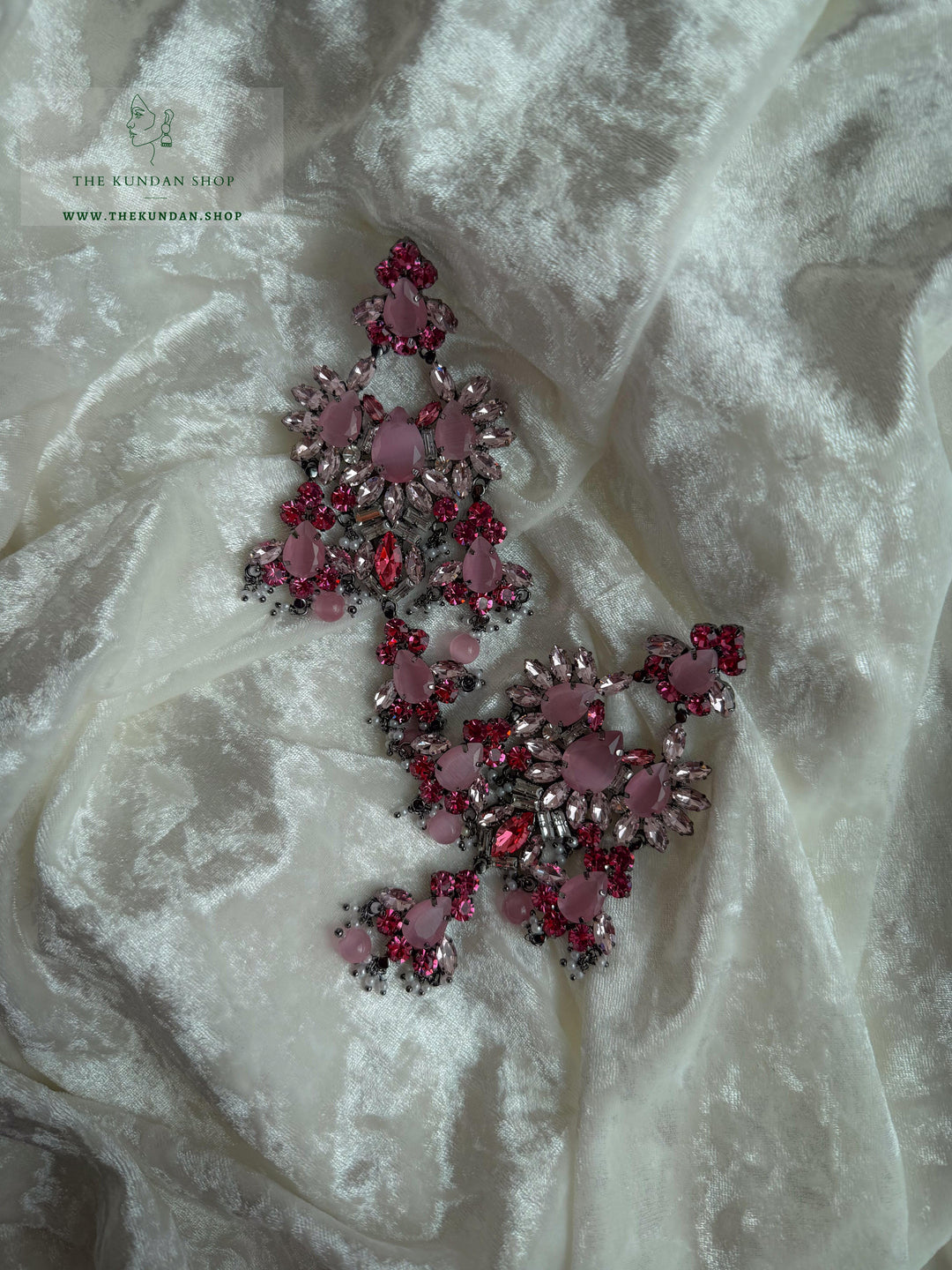 Crystal Veil Earrings THE KUNDAN SHOP 