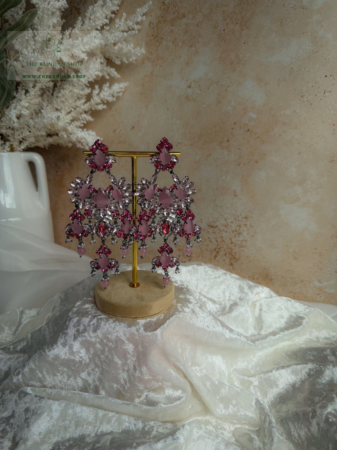 Crystal Veil Earrings THE KUNDAN SHOP 