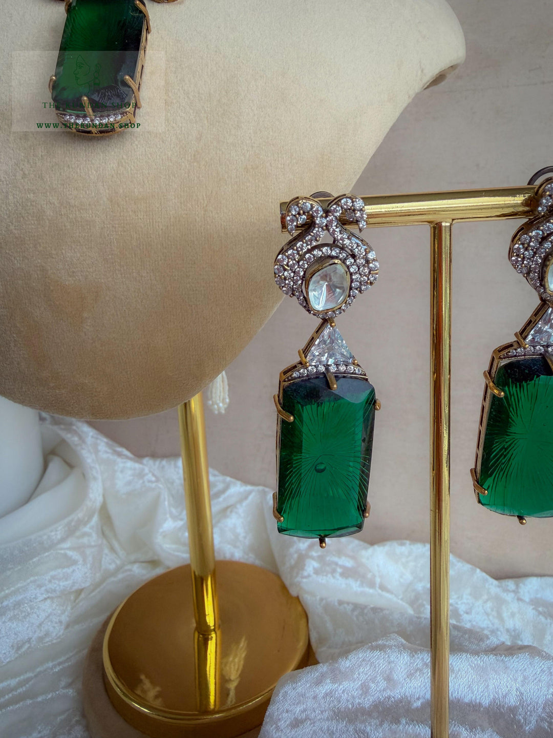 Elongated Drop &amp; Moorni Necklace Sets THE KUNDAN SHOP 