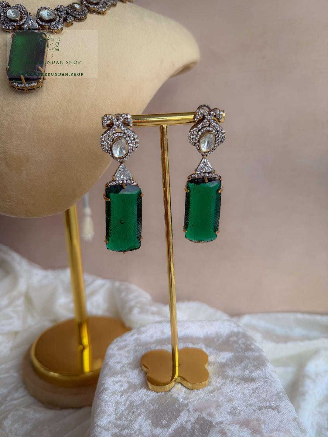 Elongated Drop &amp; Moorni Necklace Sets THE KUNDAN SHOP 
