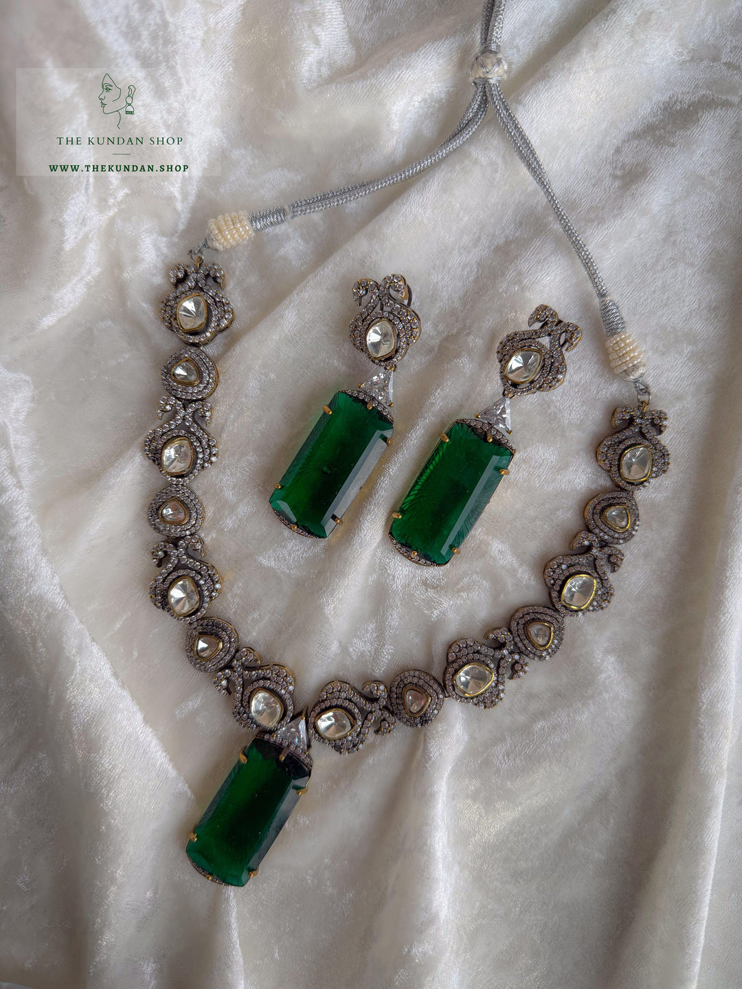Elongated Drop &amp; Moorni Necklace Sets THE KUNDAN SHOP 