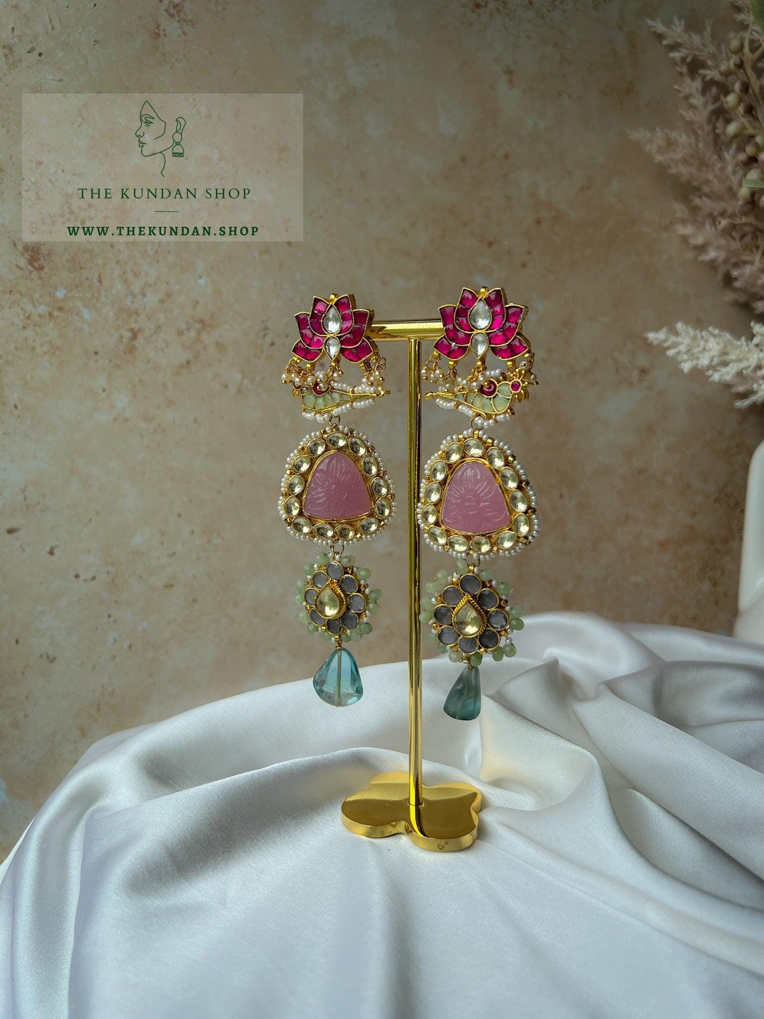 Pastel Shifts in Kundan Earrings THE KUNDAN SHOP 