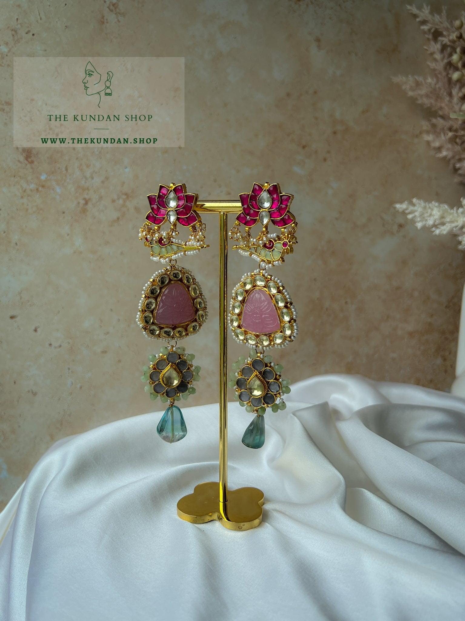 Pastel Shifts in Kundan Earrings THE KUNDAN SHOP 