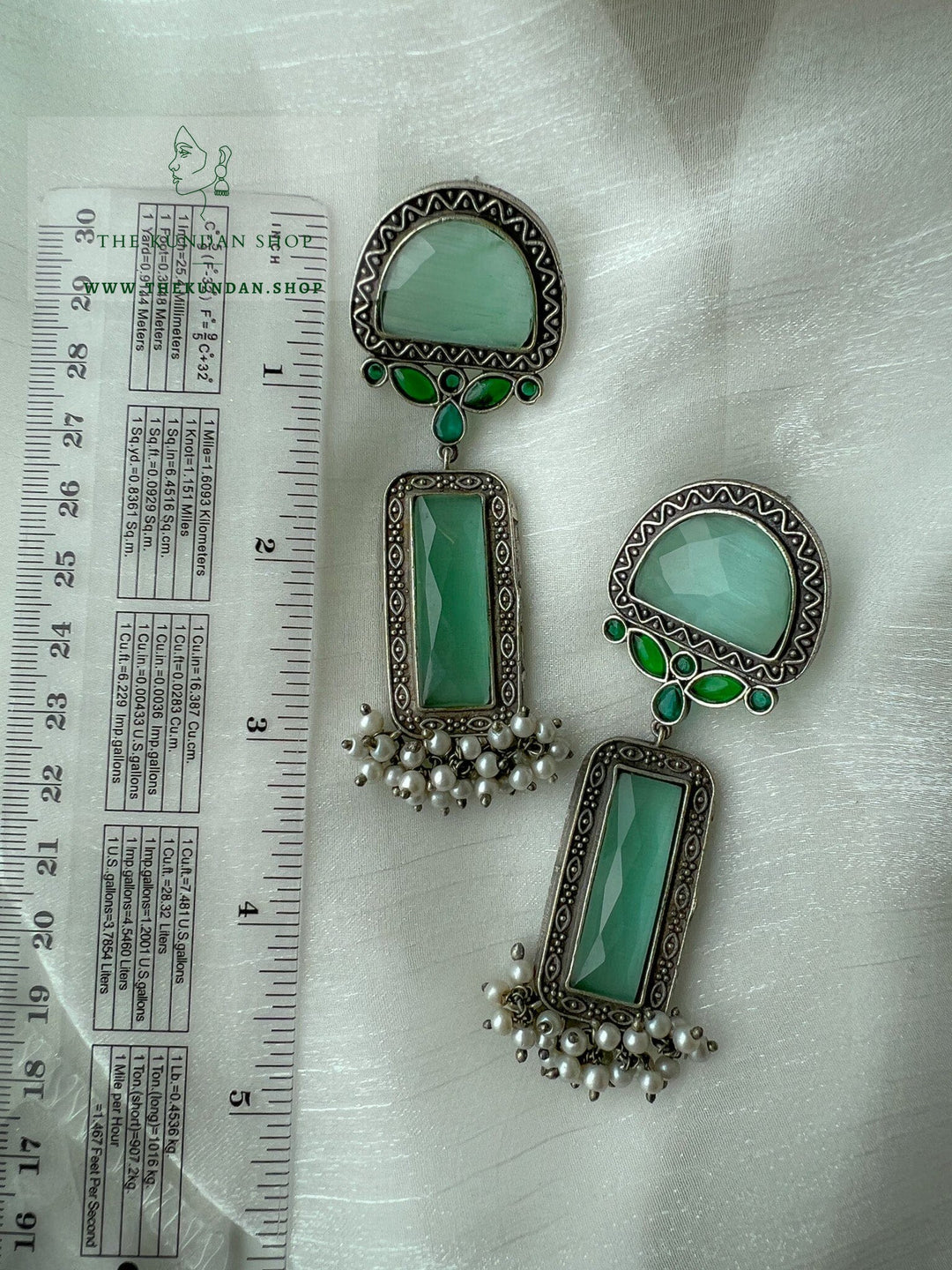 Long Drops in Oxidized Earrings THE KUNDAN SHOP 