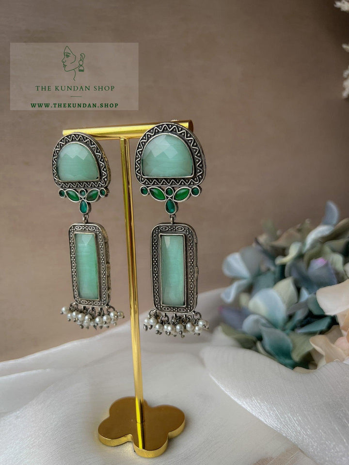 Long Drops in Oxidized Earrings THE KUNDAN SHOP 