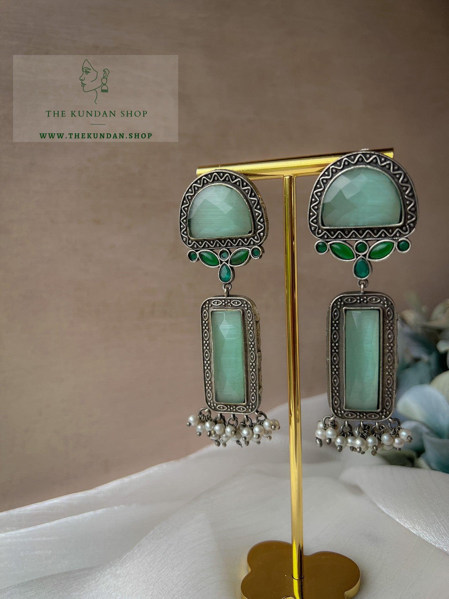 Long Drops in Oxidized Earrings THE KUNDAN SHOP 