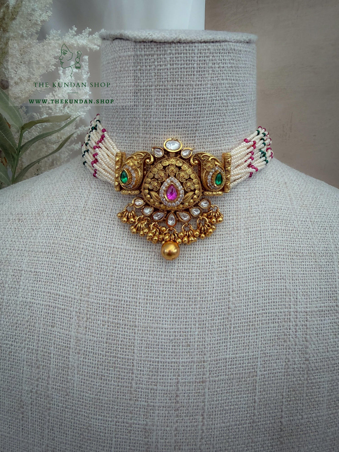 Add The Drama // Pink &amp; Green Necklace Sets THE KUNDAN SHOP 