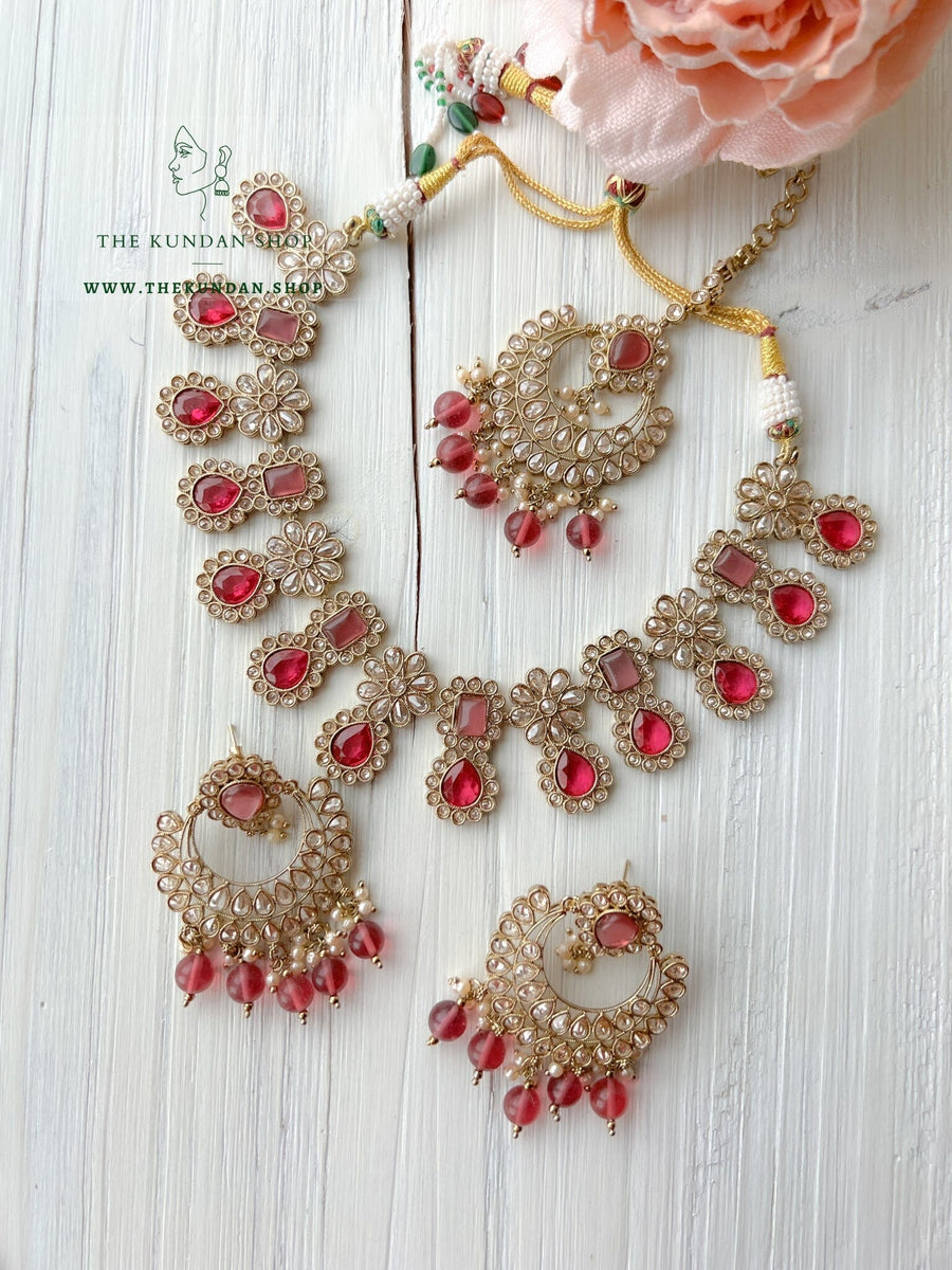 Heavenly in Magenta Pink Necklace Sets THE KUNDAN SHOP 