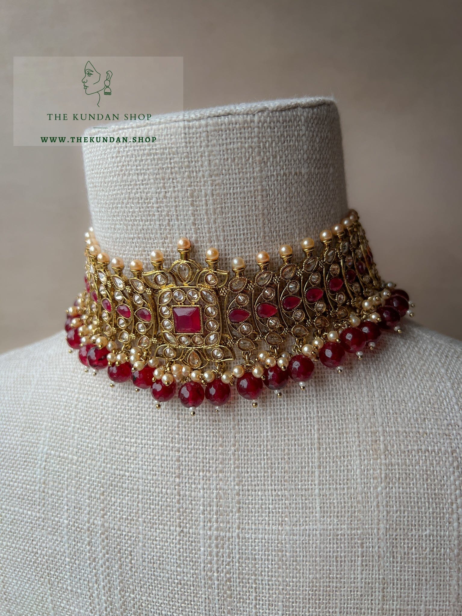 Vivid in Ruby Necklace Sets THE KUNDAN SHOP 