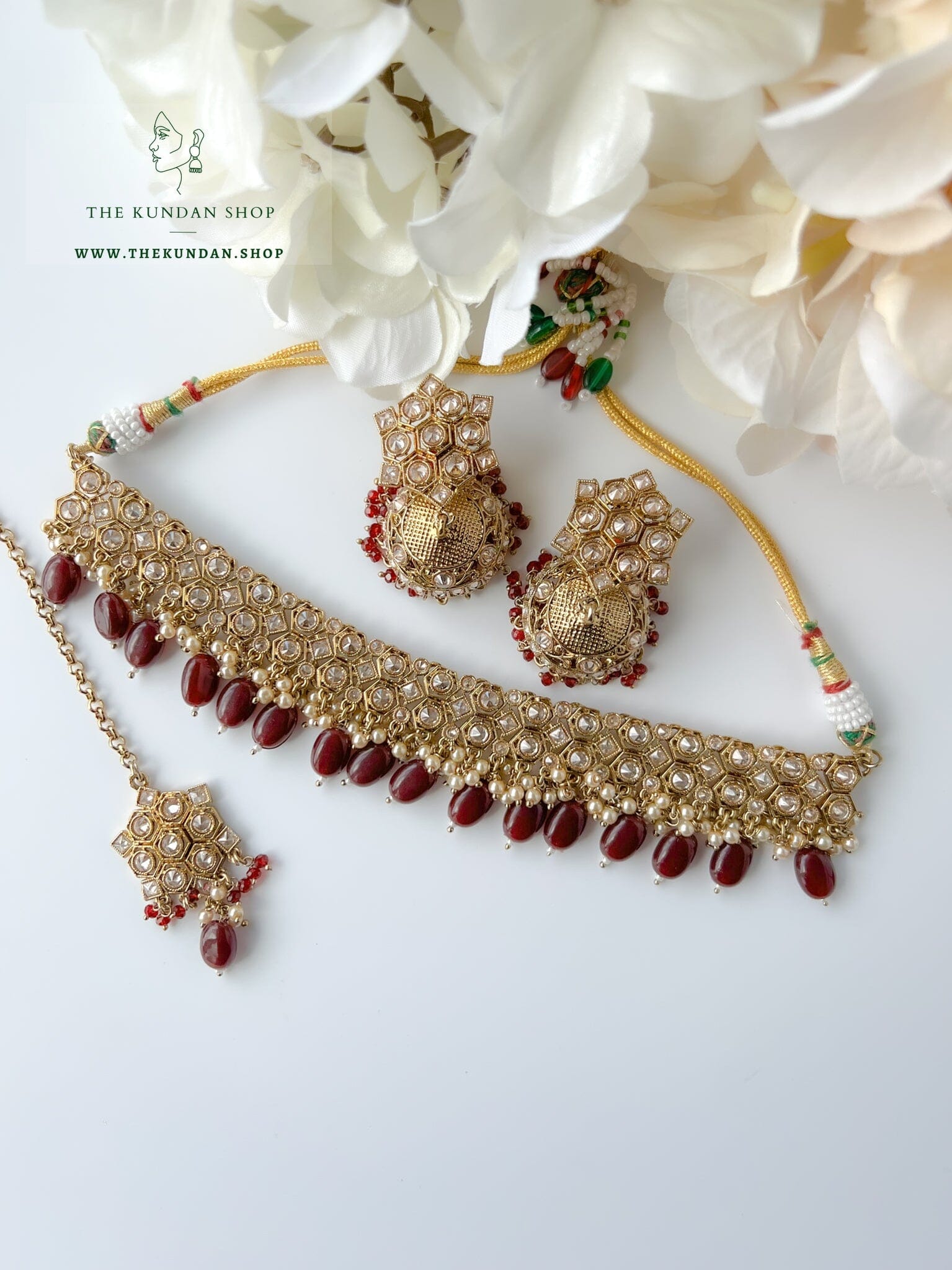 Keeper in Maroon Necklace Sets THE KUNDAN SHOP 