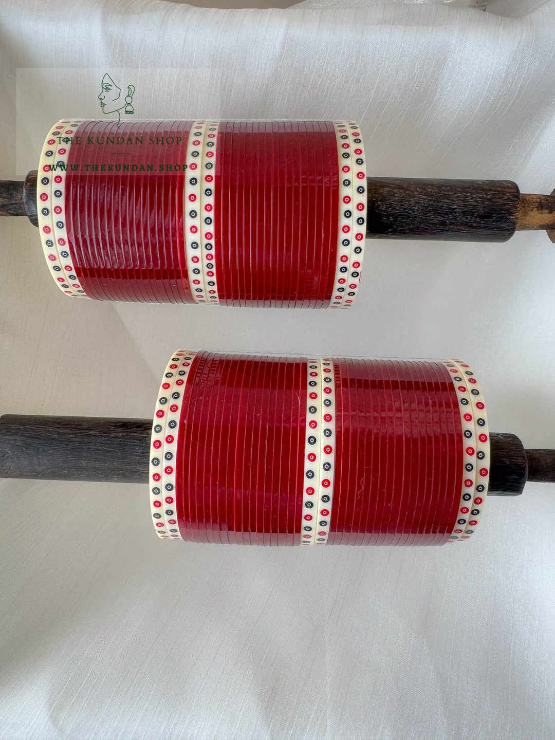 The Traditional Bride in Maroon Bangles THE KUNDAN SHOP 