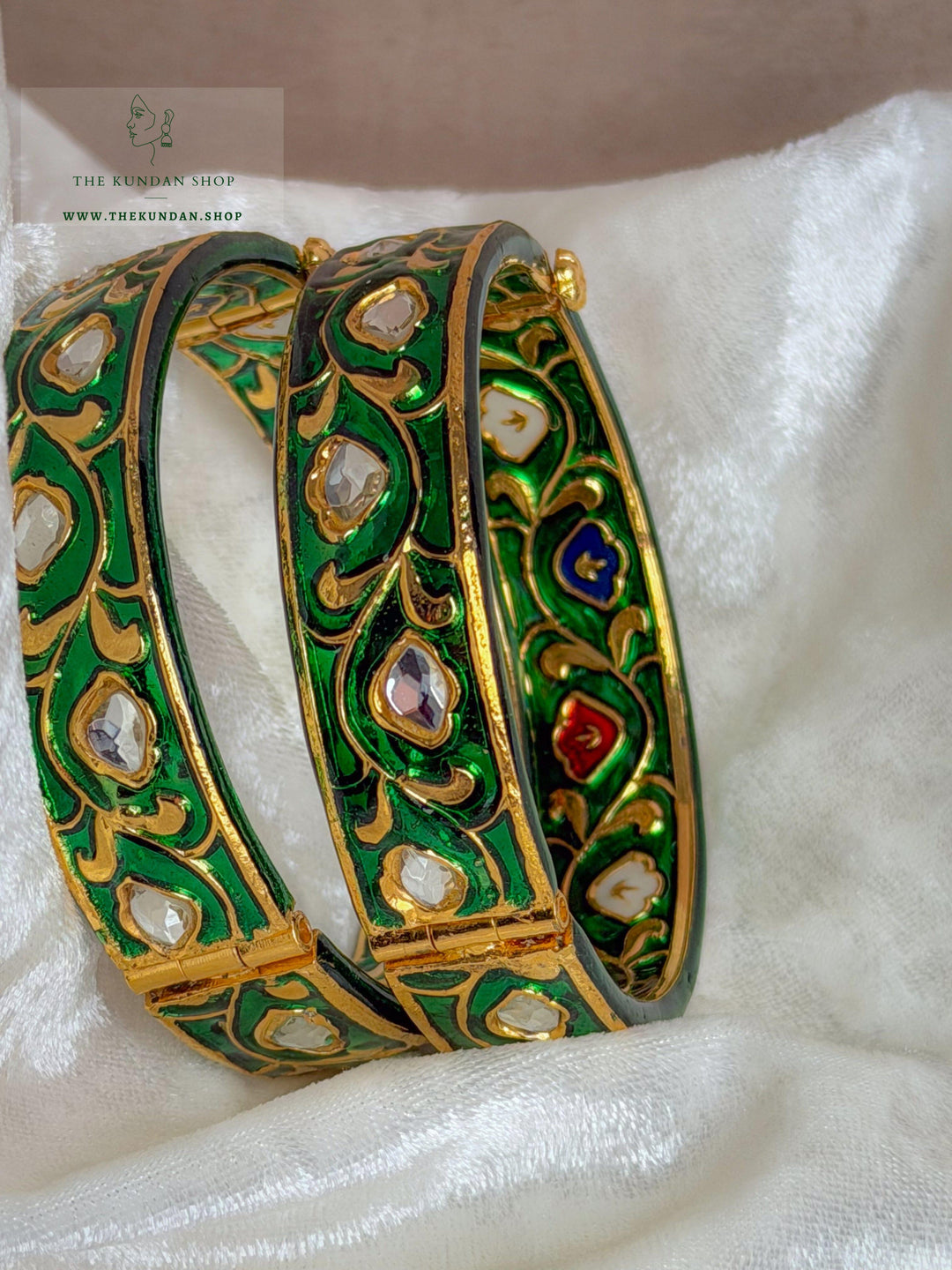 Emerald Stones // Meenakari Kangans Bangles THE KUNDAN SHOP 