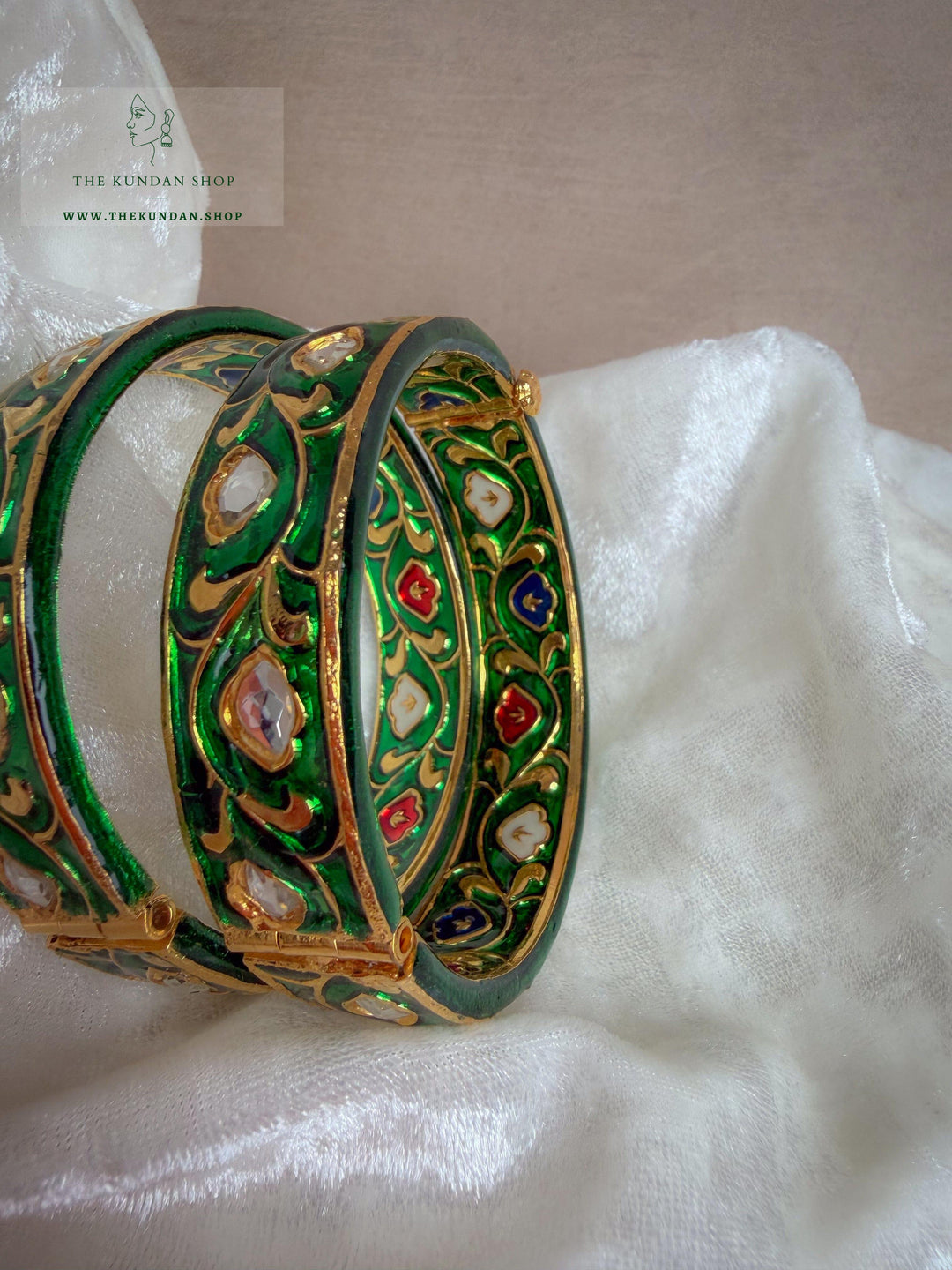 Emerald Stones // Meenakari Kangans Bangles THE KUNDAN SHOP 