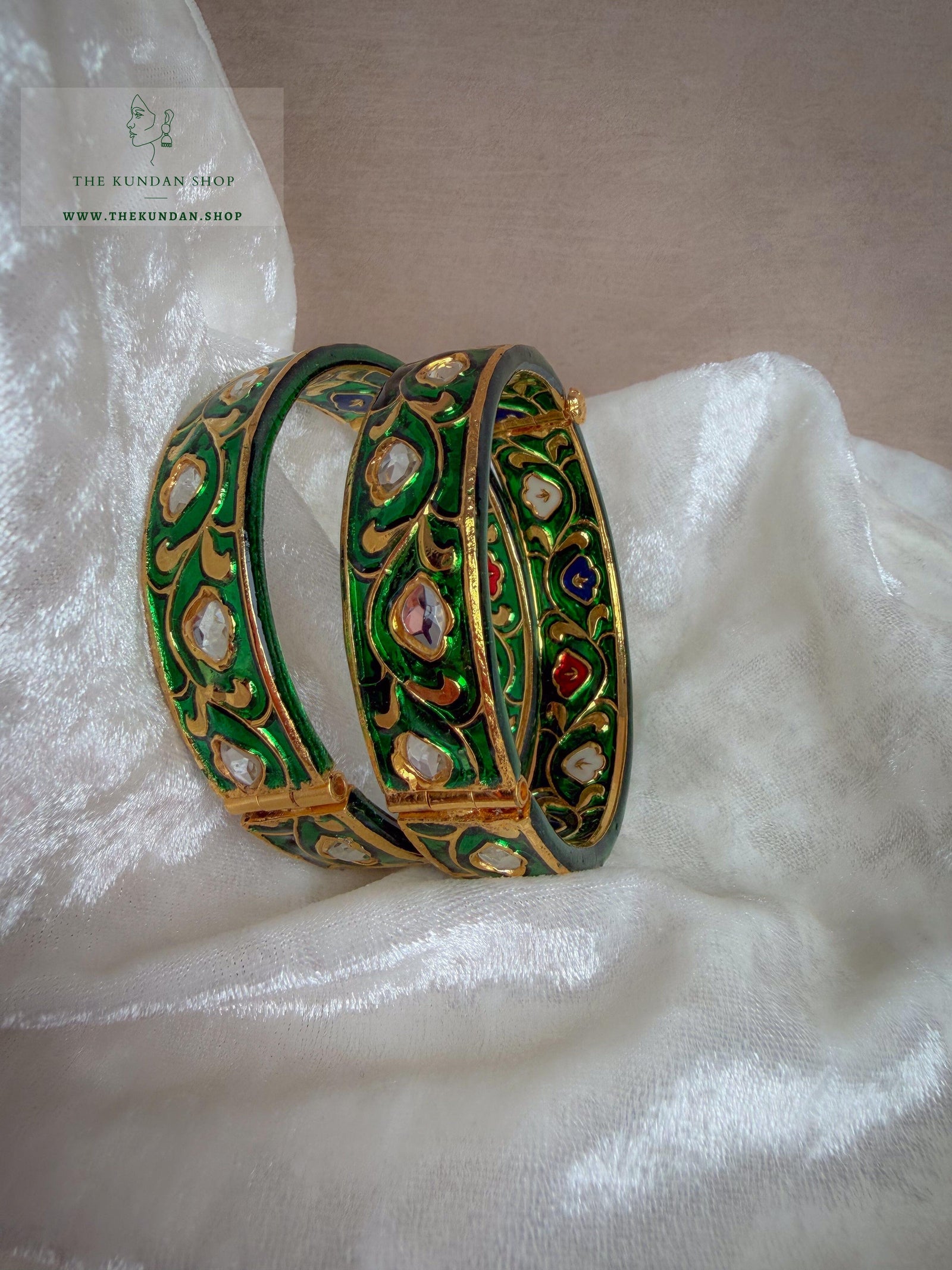 Emerald Stones // Meenakari Kangans Bangles THE KUNDAN SHOP 