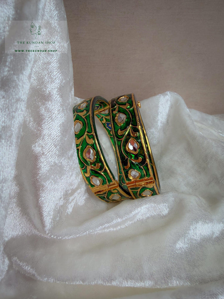 Emerald Stones // Meenakari Kangans Bangles THE KUNDAN SHOP 