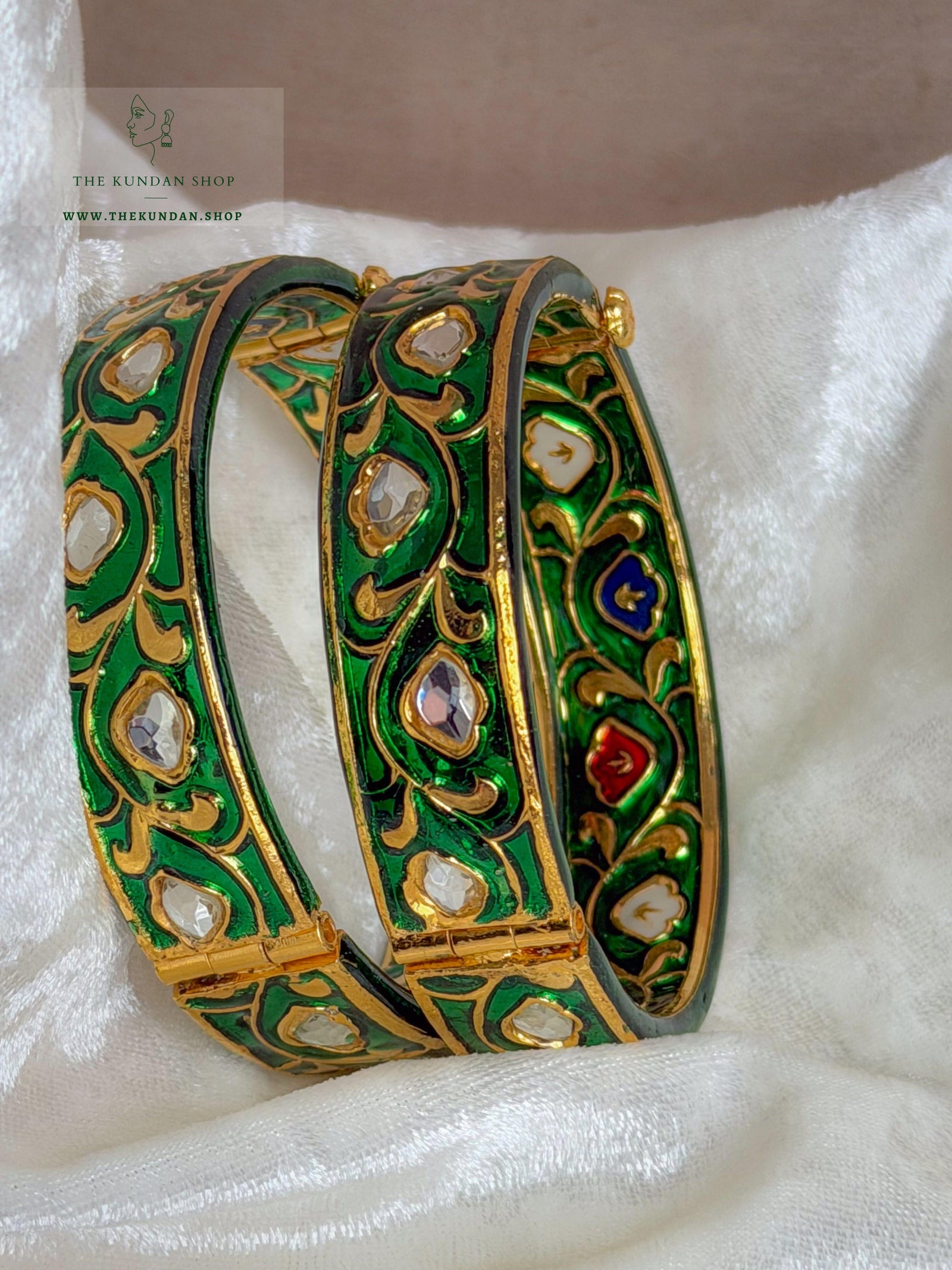 Emerald Stones // Meenakari Kangans Bangles THE KUNDAN SHOP 