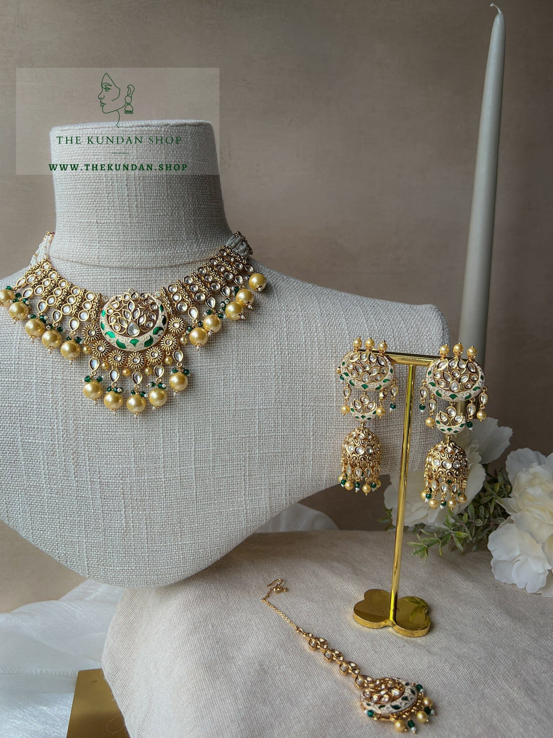 Prominent in Green Necklace Sets THE KUNDAN SHOP 