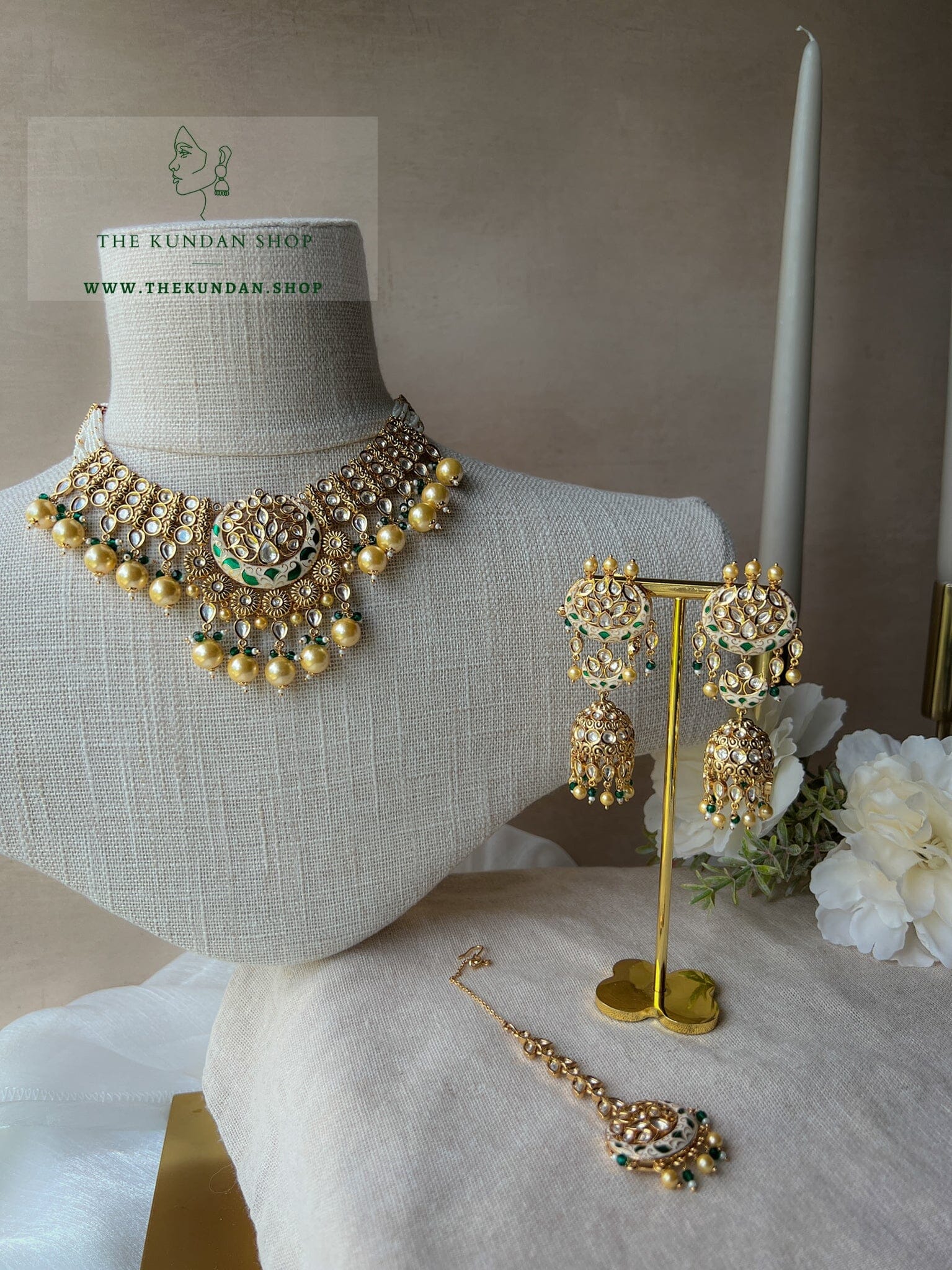Prominent in Green Necklace Sets THE KUNDAN SHOP 