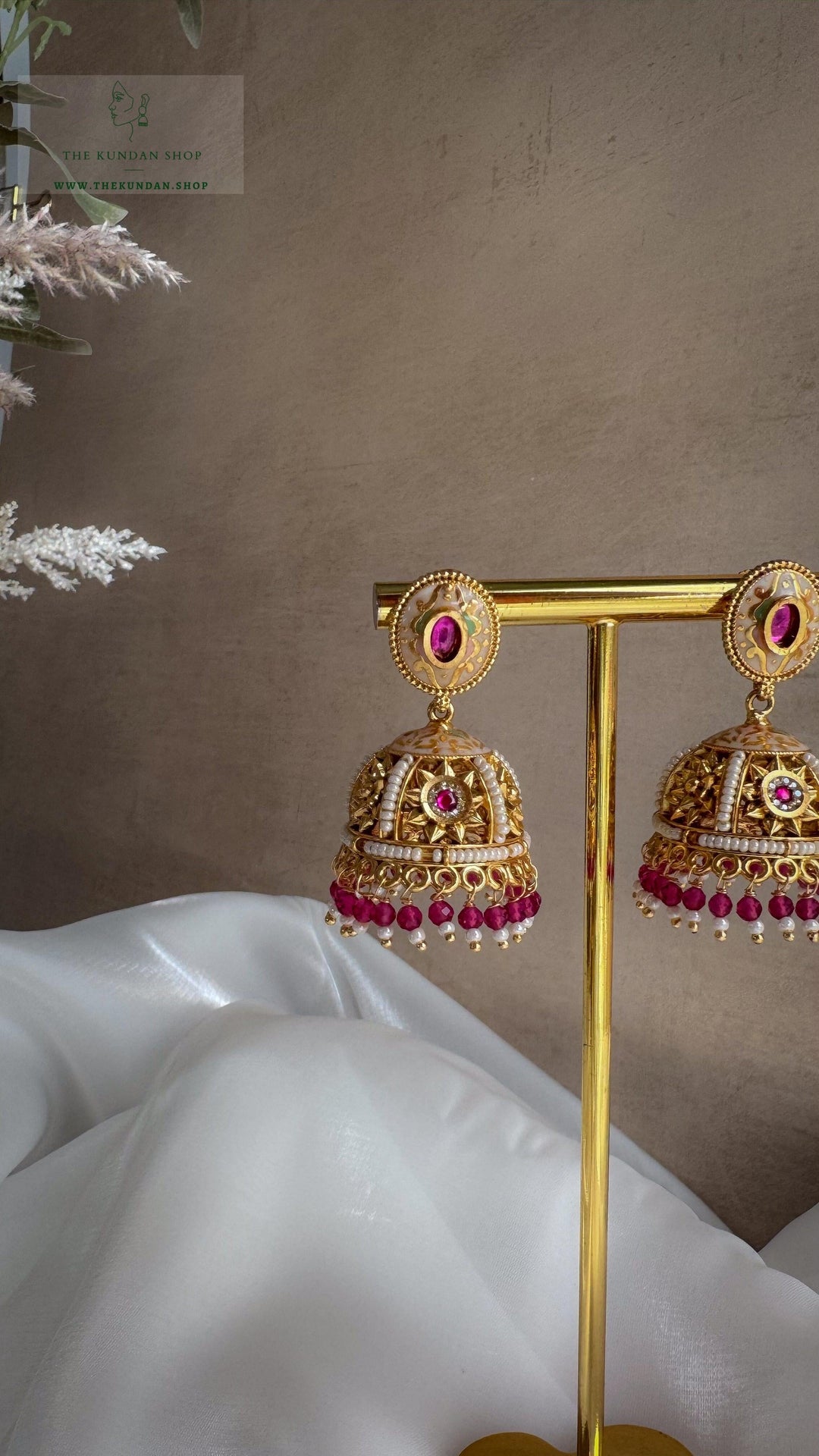 Painted Pastels // Meenakari Jhumki Earrings THE KUNDAN SHOP 