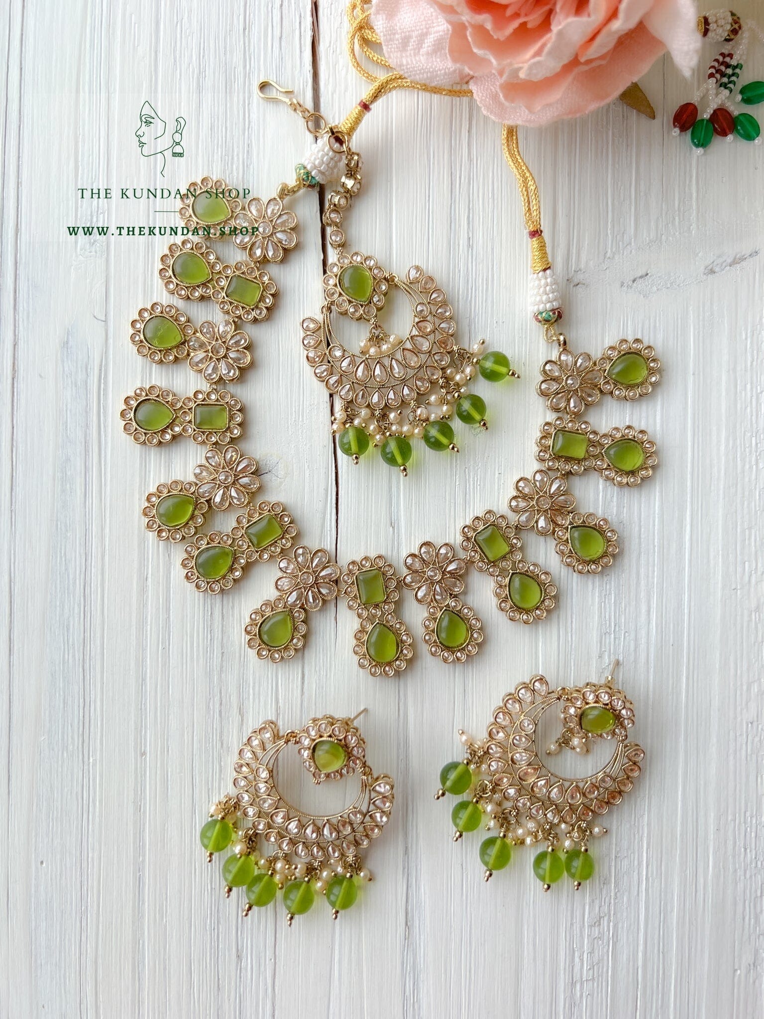 Heavenly in Mehendi Green Necklace Sets THE KUNDAN SHOP 