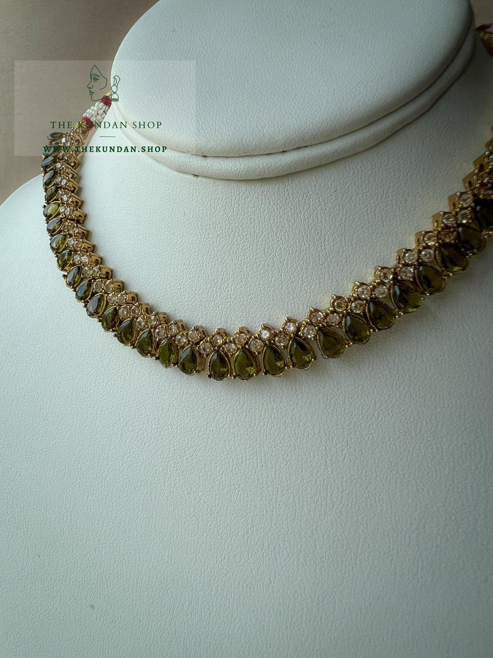 Nominal Polki in Mehndi Green Necklace Sets THE KUNDAN SHOP 