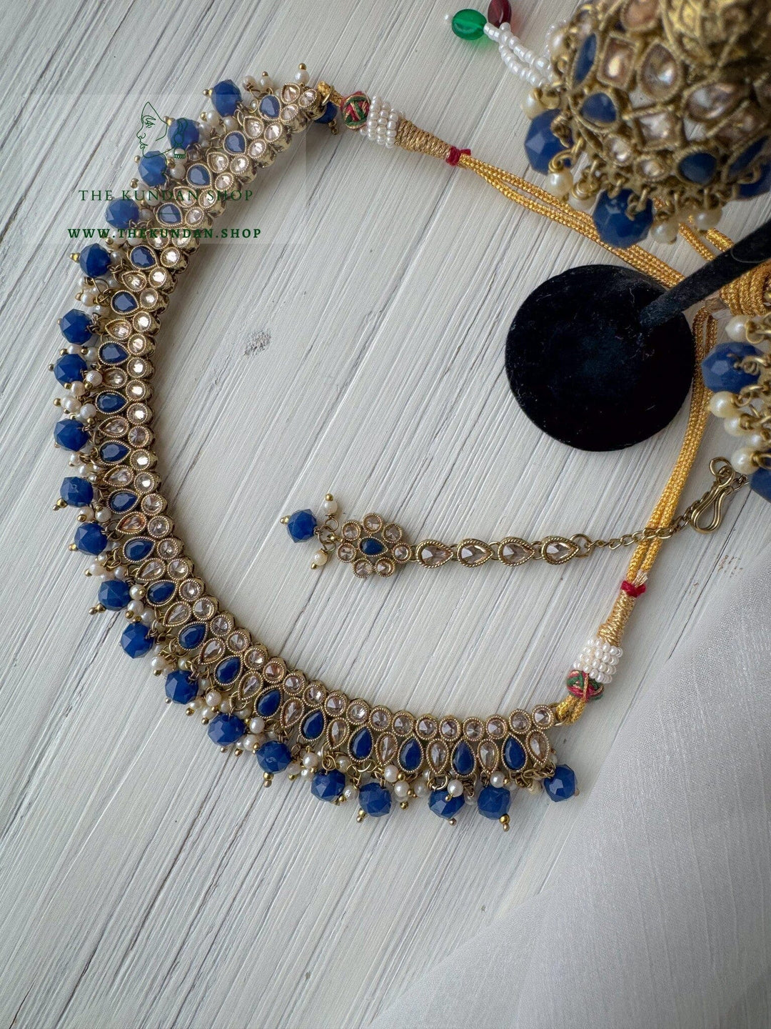 Saving Grace in Midnight Blue Necklace Sets THE KUNDAN SHOP 