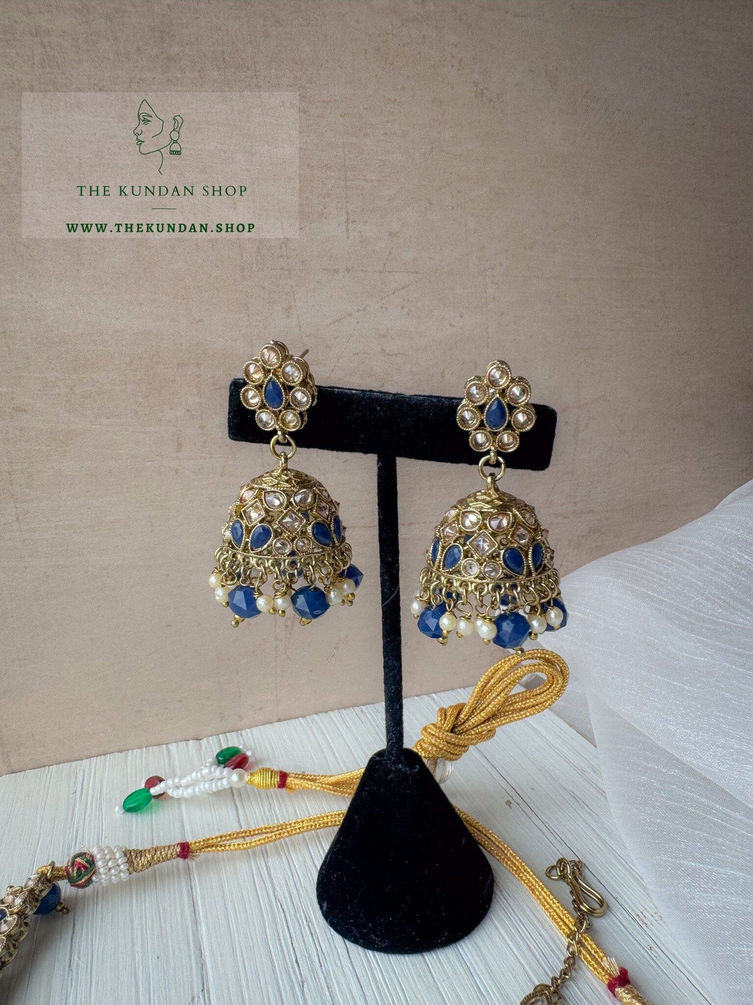 Saving Grace in Midnight Blue Necklace Sets THE KUNDAN SHOP 