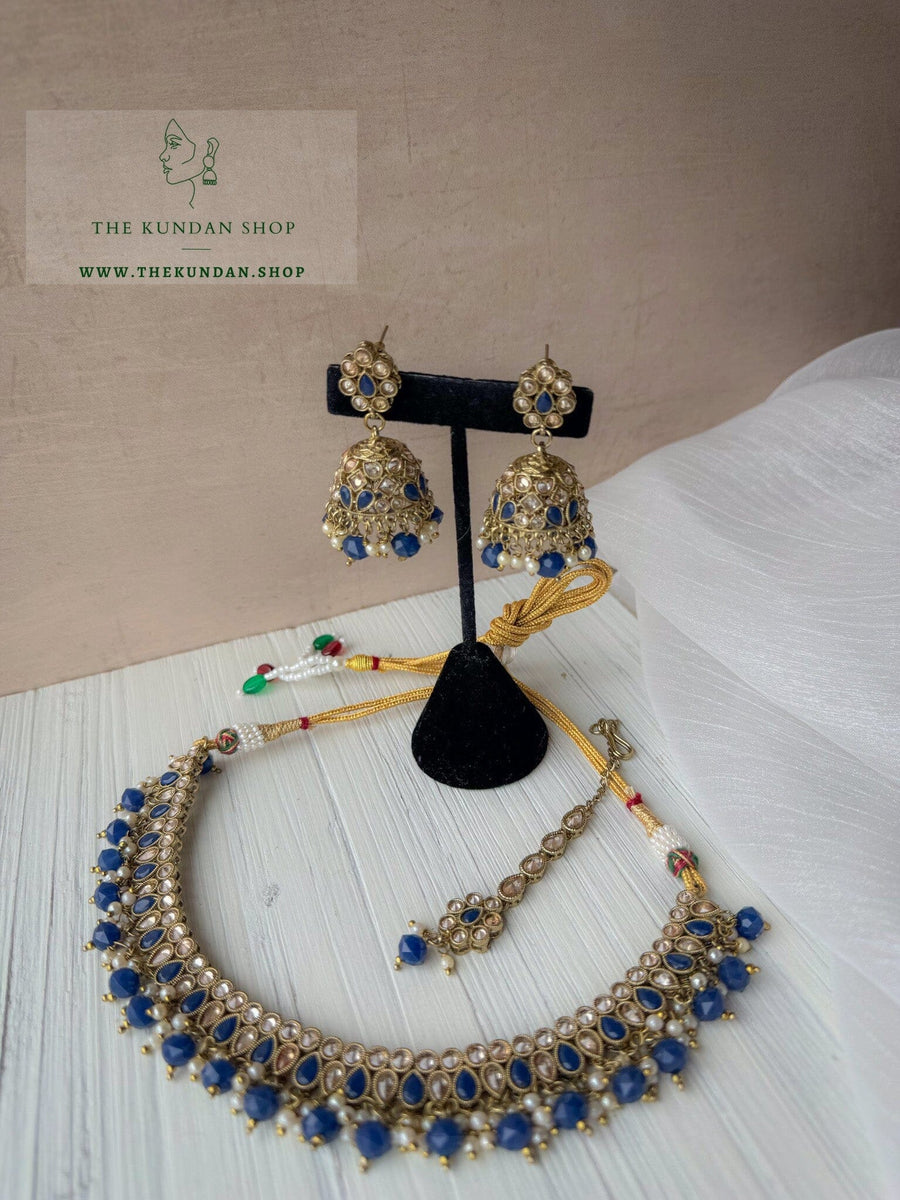 Saving Grace in Midnight Blue Necklace Sets THE KUNDAN SHOP 