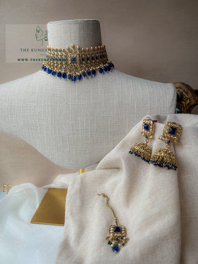 Vivid in Midnight Blue Necklace Sets THE KUNDAN SHOP 