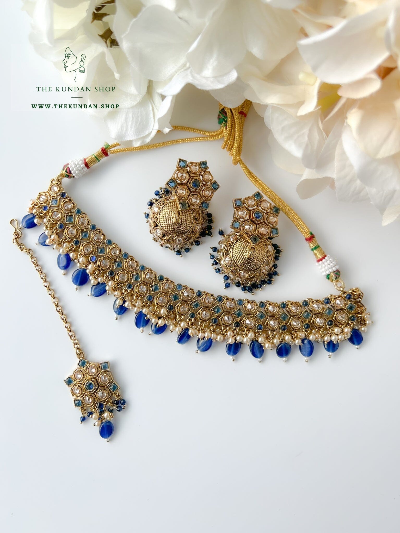 Keeper in Midnight Blue Necklace Sets THE KUNDAN SHOP 