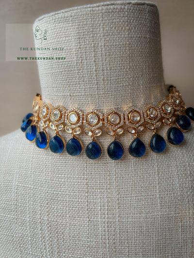 Definite in Midnight Blue Necklace Sets THE KUNDAN SHOP 